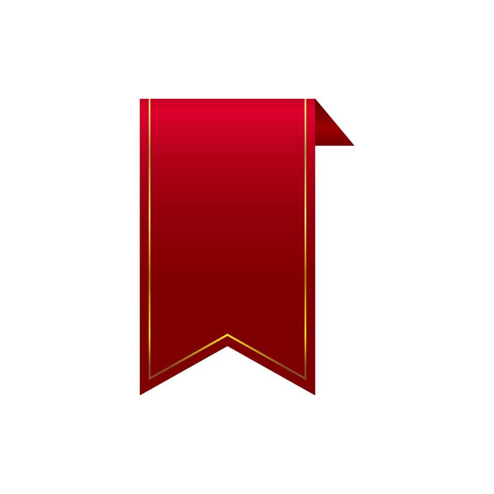 ribbons, bookmark, red vector icon illustration