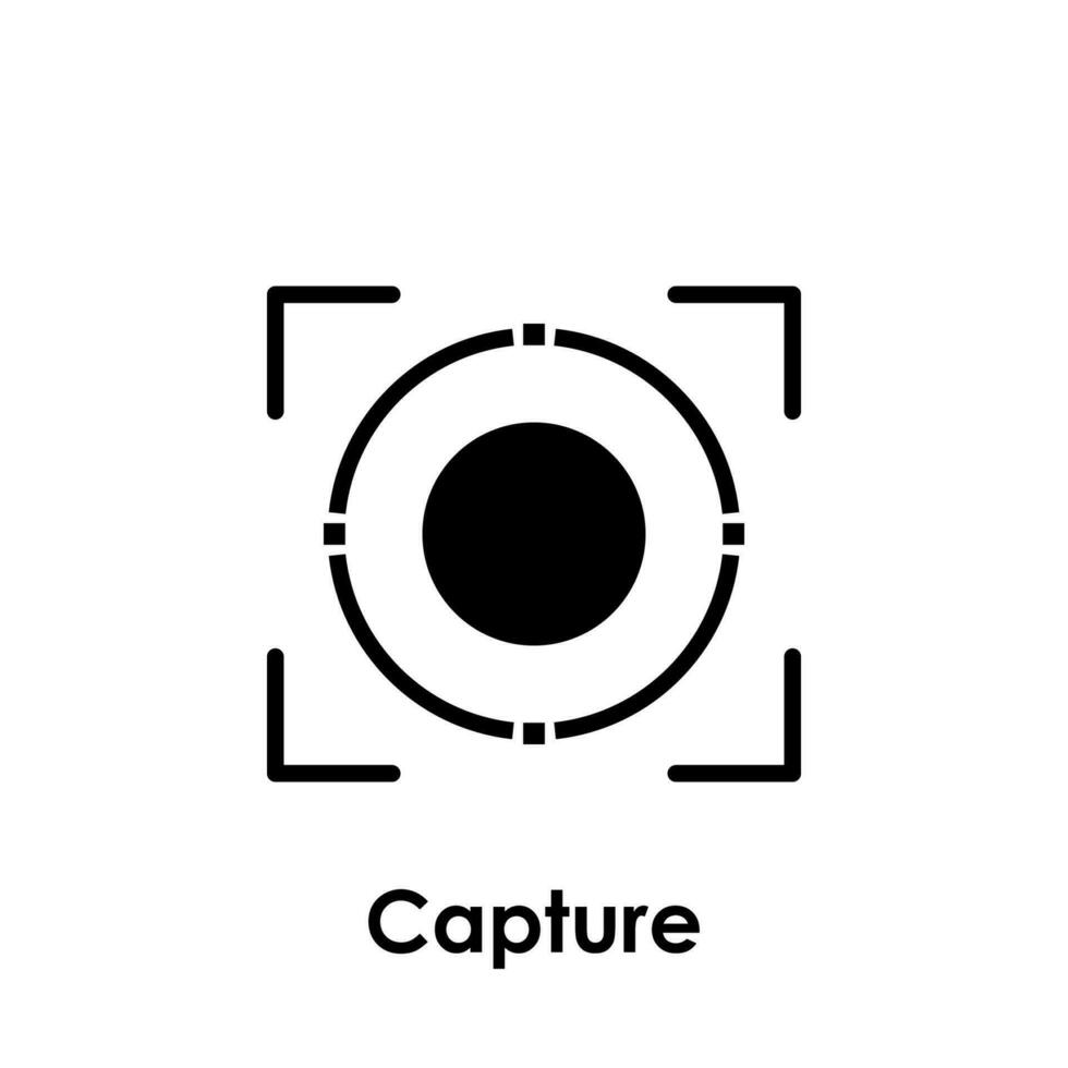enfocar, círculo, capturar vector icono ilustración