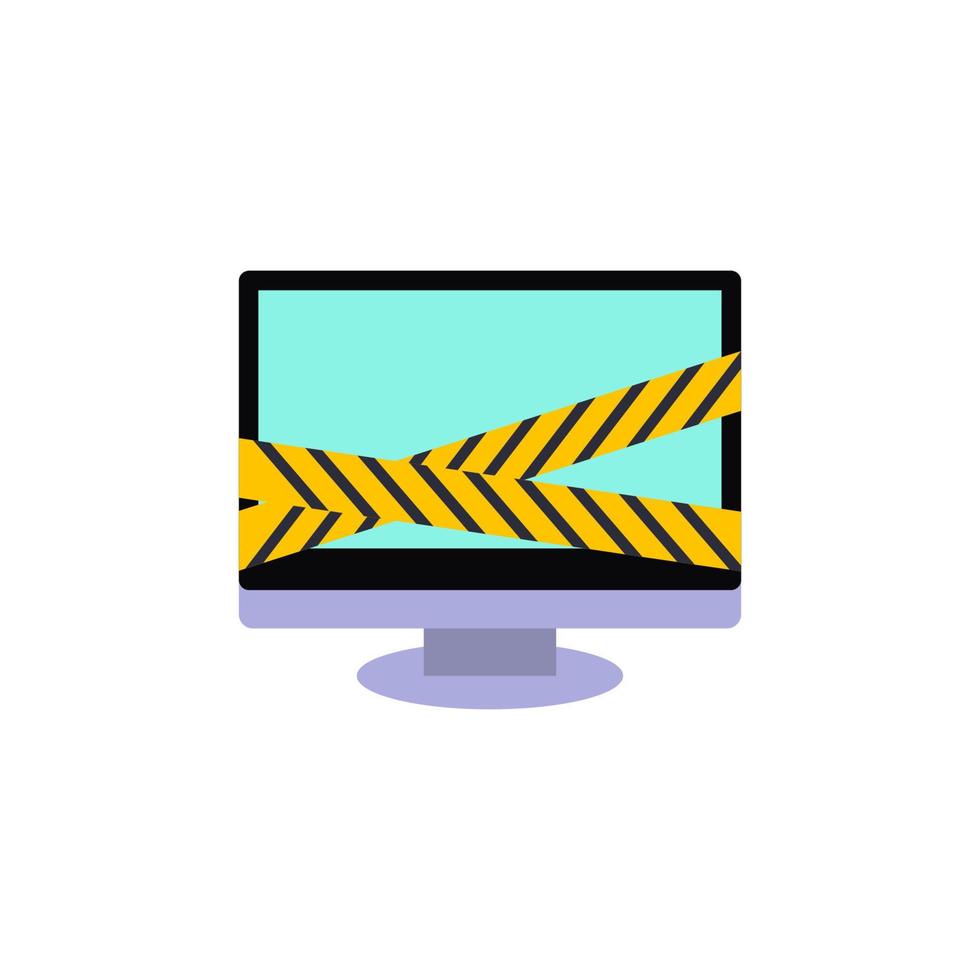 ribbon on the monitor vector icon illustration