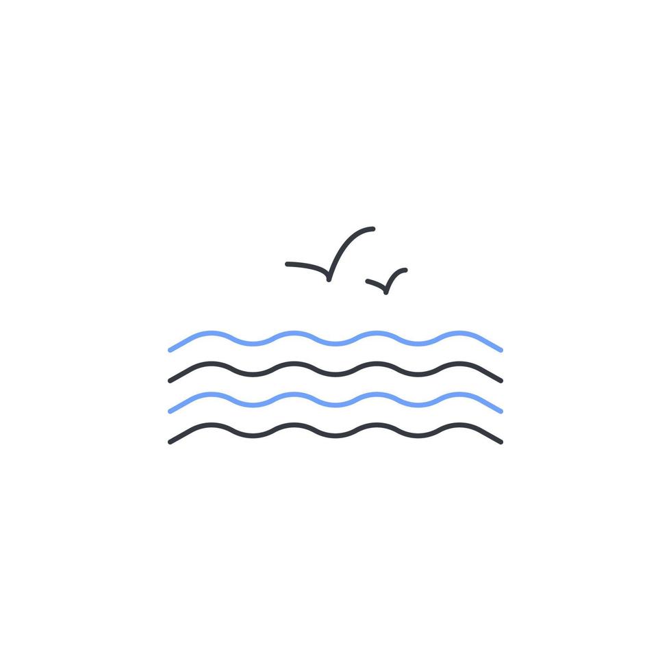 gulls on the sea vector icon illustration