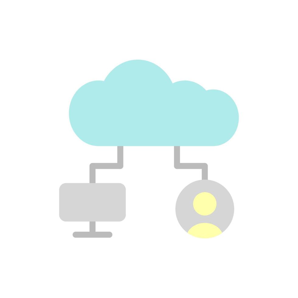 Cloud, monitor, user vector icon illustration