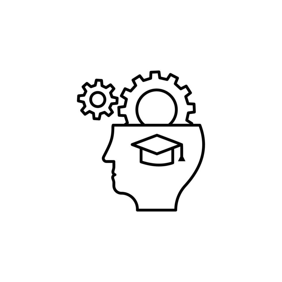 Brain gear school vector icon illustration