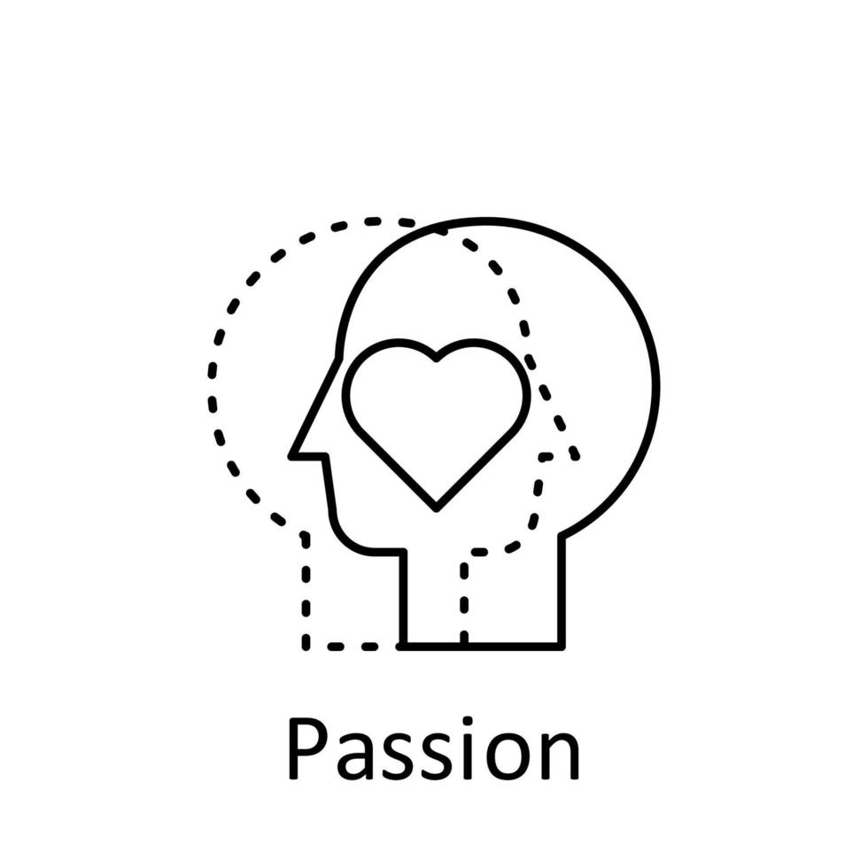 Human, heart in mind vector icon illustration