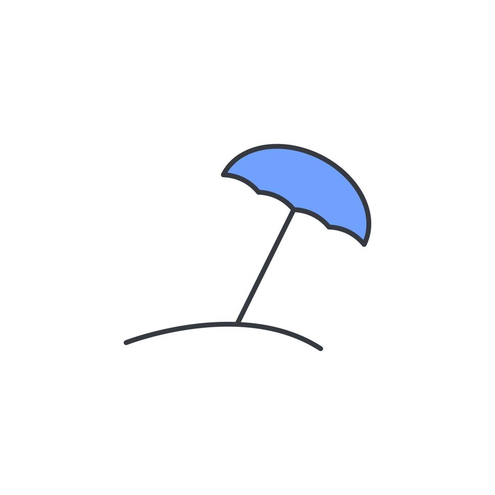 Beach umbrella vector icon illustration