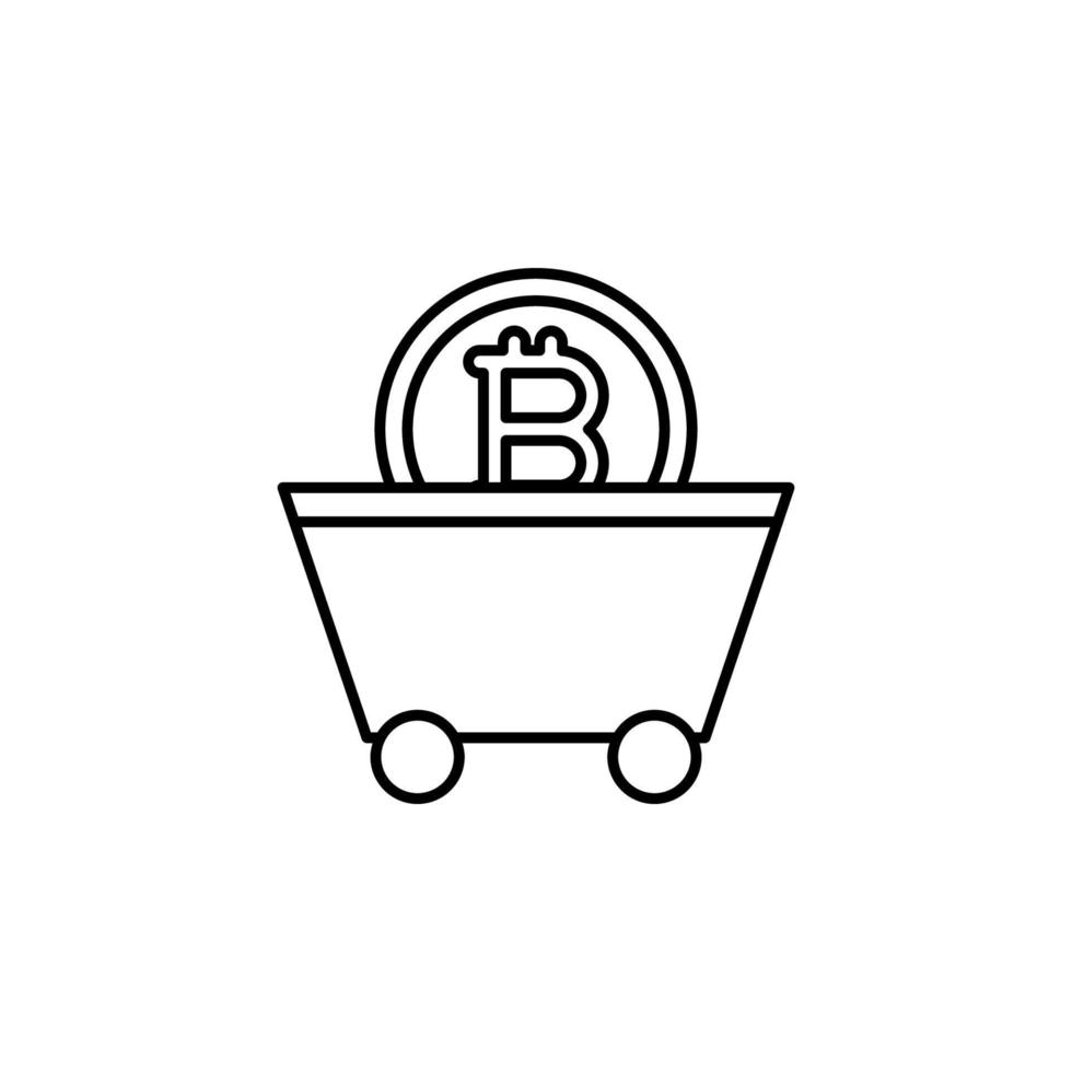 bitcoin, mining vector icon illustration