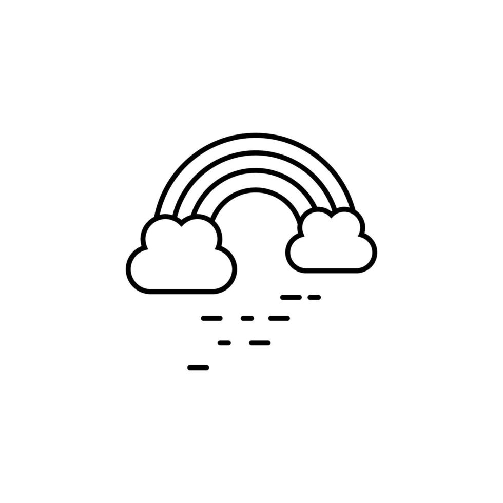 Rainbow cloud vector icon illustration
