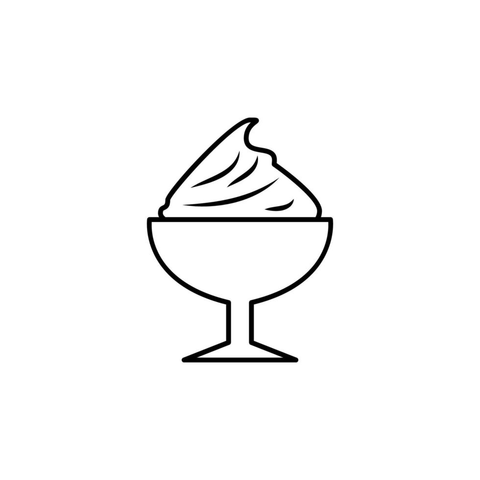 ice-cream in glass vector icon illustration