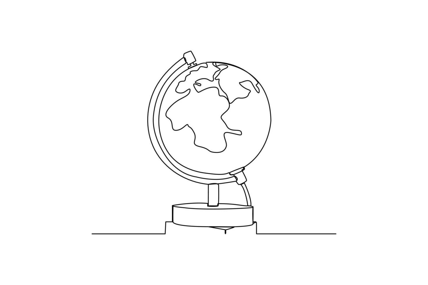 Single one line drawing globe earth. Earth day concept. Continuous line draw design graphic vector illustration.