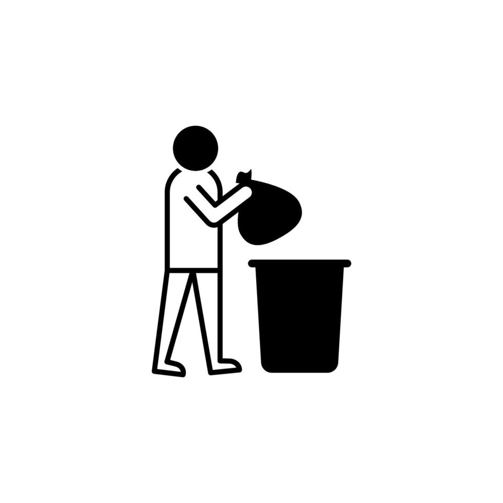 man trash vector icon illustration