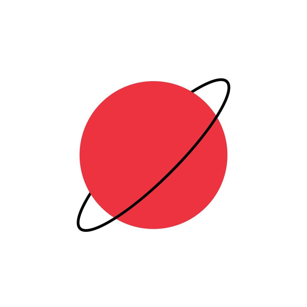 planet with a companion colored vector icon illustration