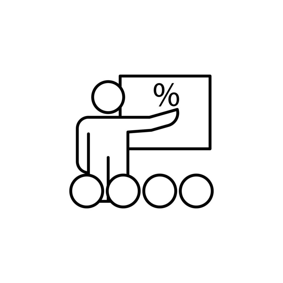 income presentation line vector icon illustration