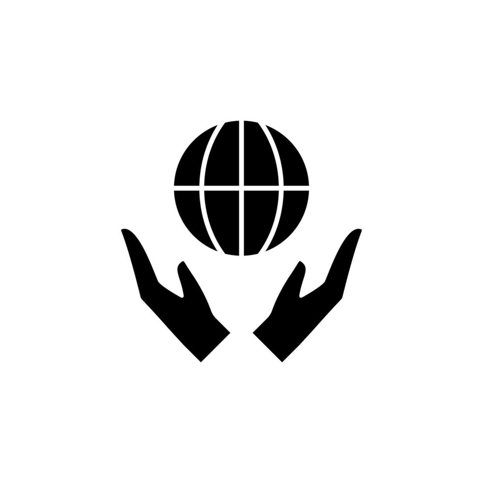 Hand, fingers, gesture, keep, world vector icon illustration