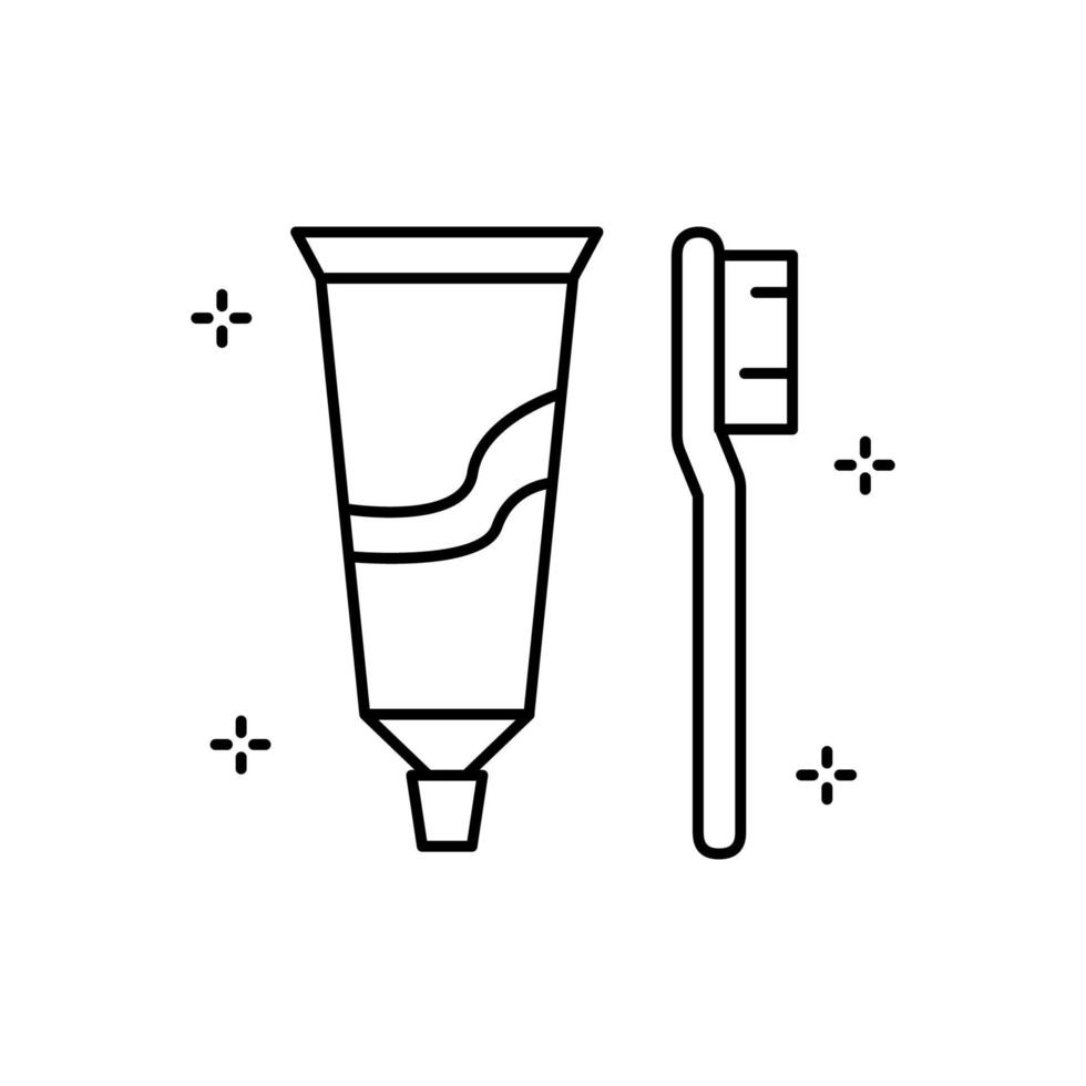 cepillo de dientes, pasta dental vector icono ilustración