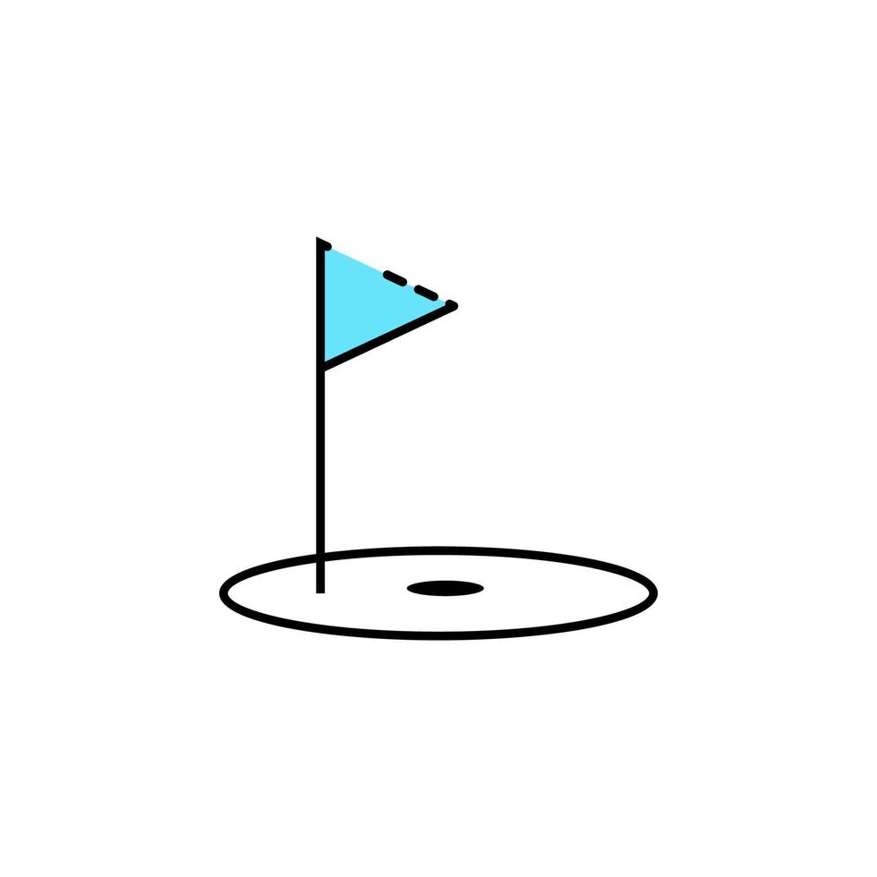 Golf hole, golf flag, sport vector icon illustration