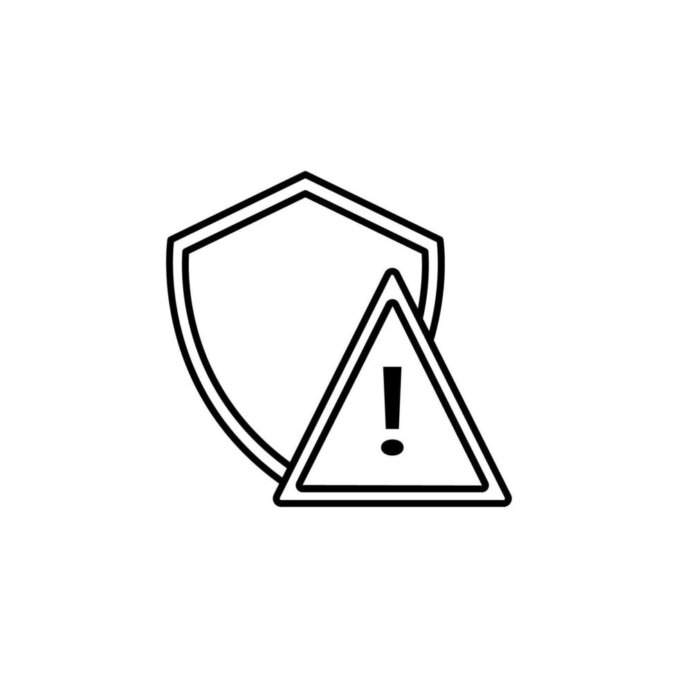 shield and warning sign vector icon illustration