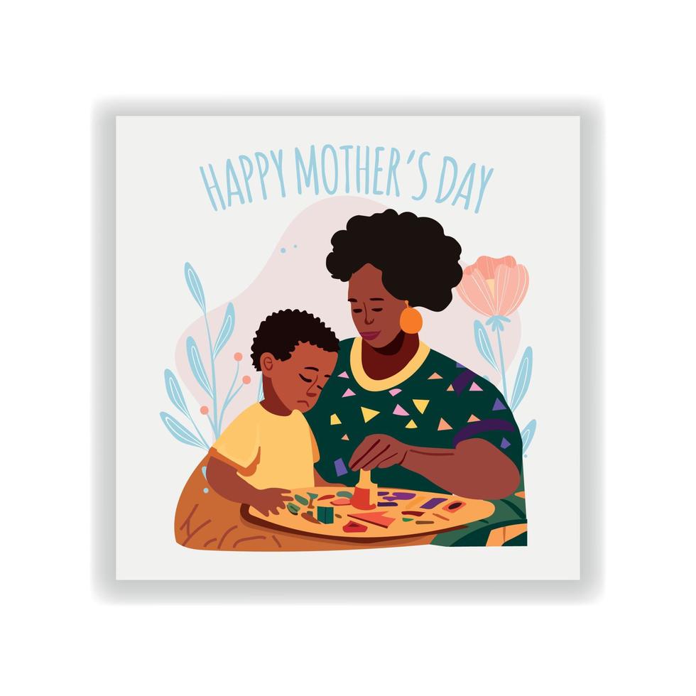 Happy Mother's Day Flat illustration and Vector Design