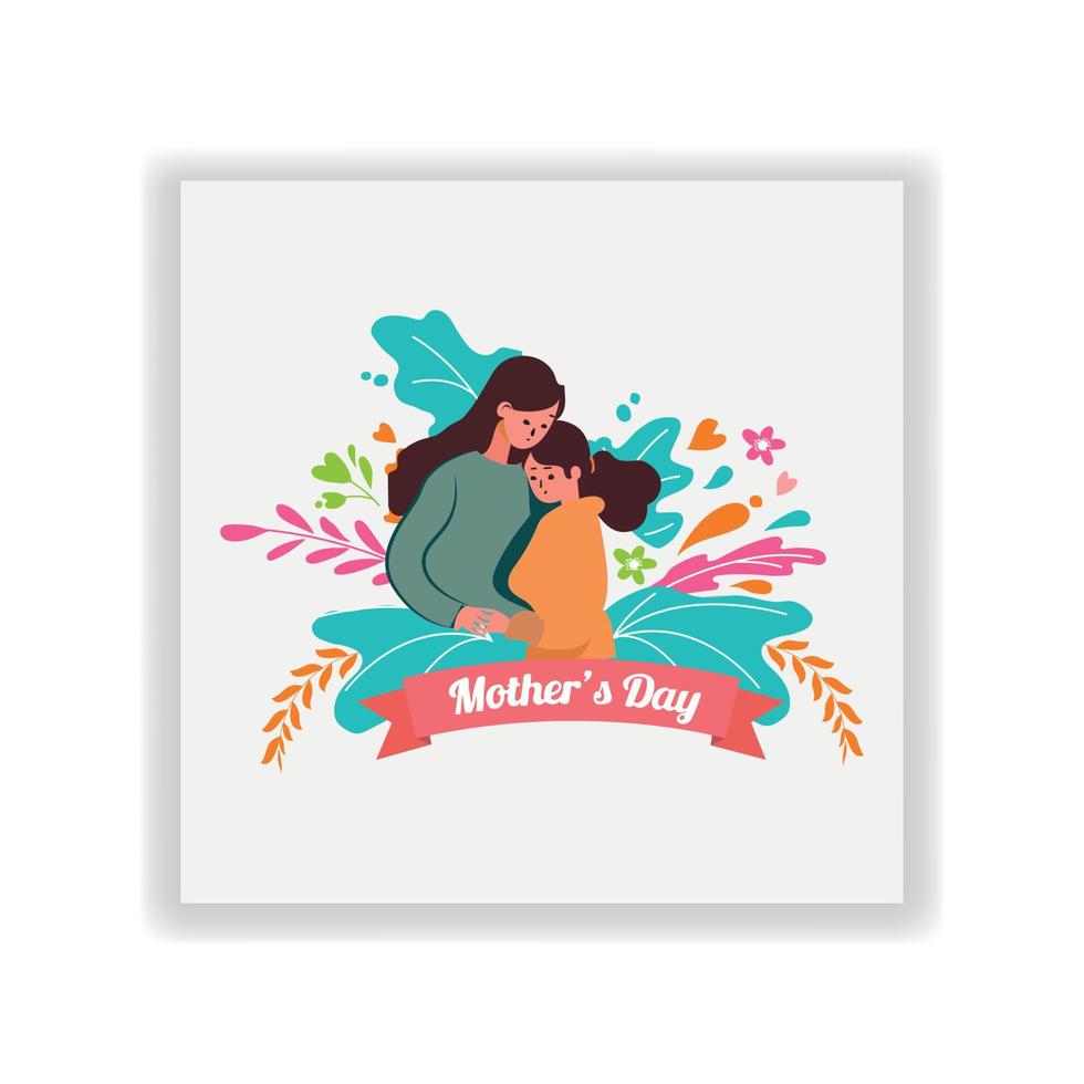 Happy Mother's Day Flat illustration and Vector Design