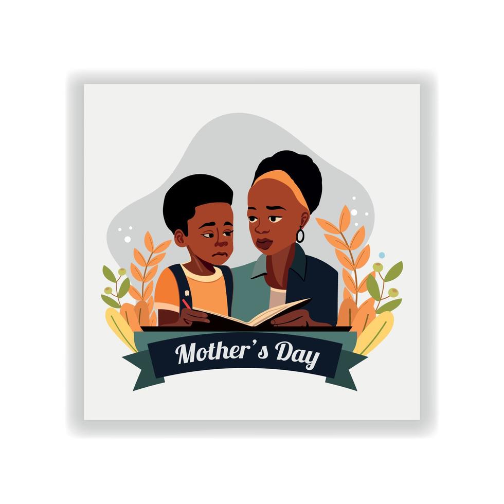 Happy Mother's Day Flat illustration and Vector Design