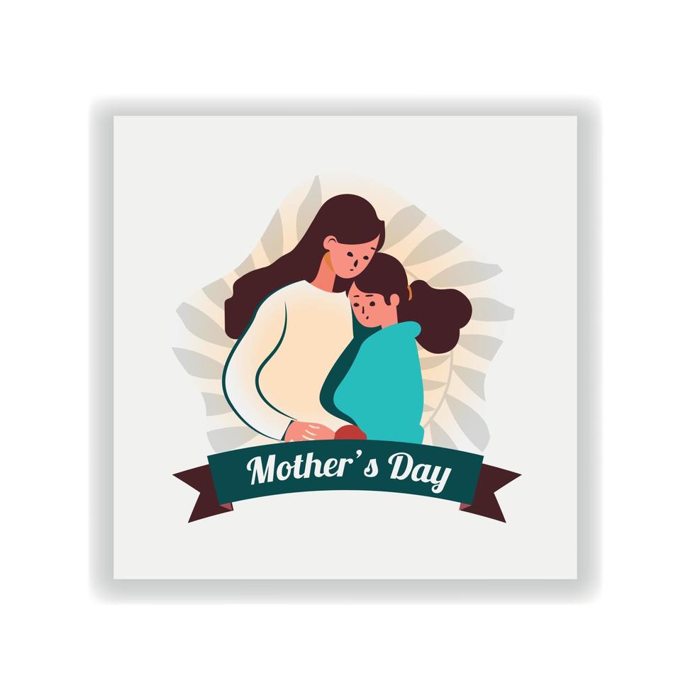 Happy Mother's Day Flat illustration and Vector Design