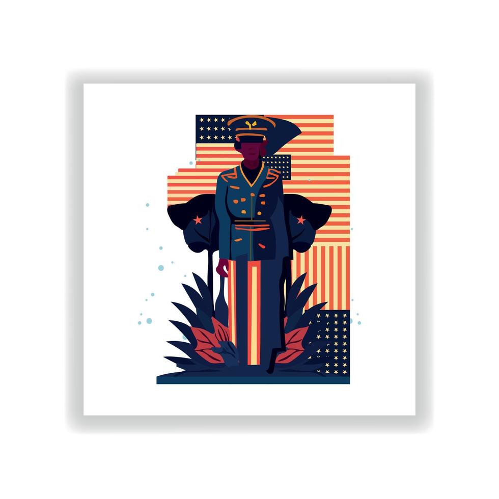 Memorial Day Flat illustration, Vector Design Art