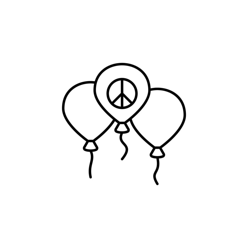 Balloons peace symbol vector icon illustration