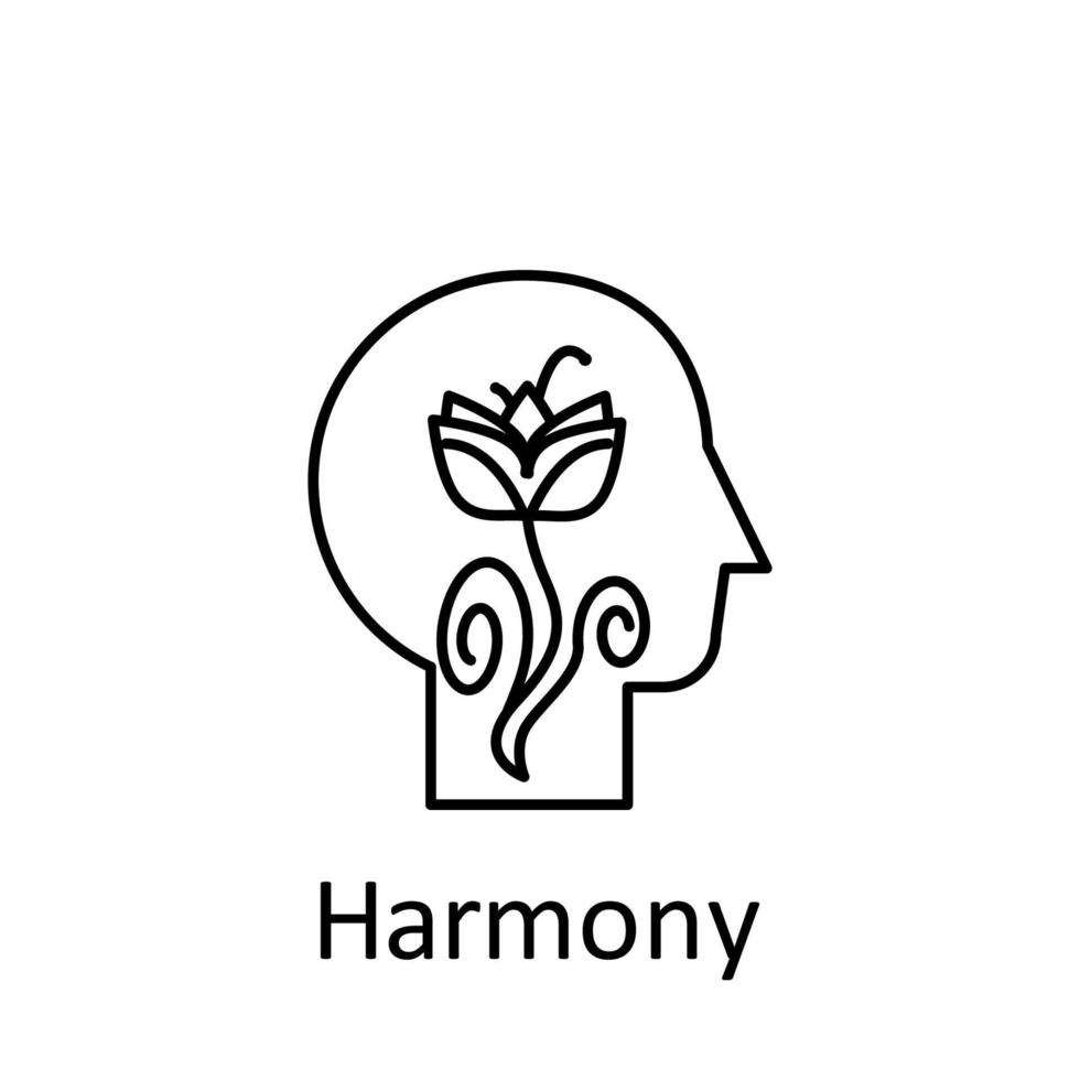 Human, flower, lotus in mind vector icon illustration