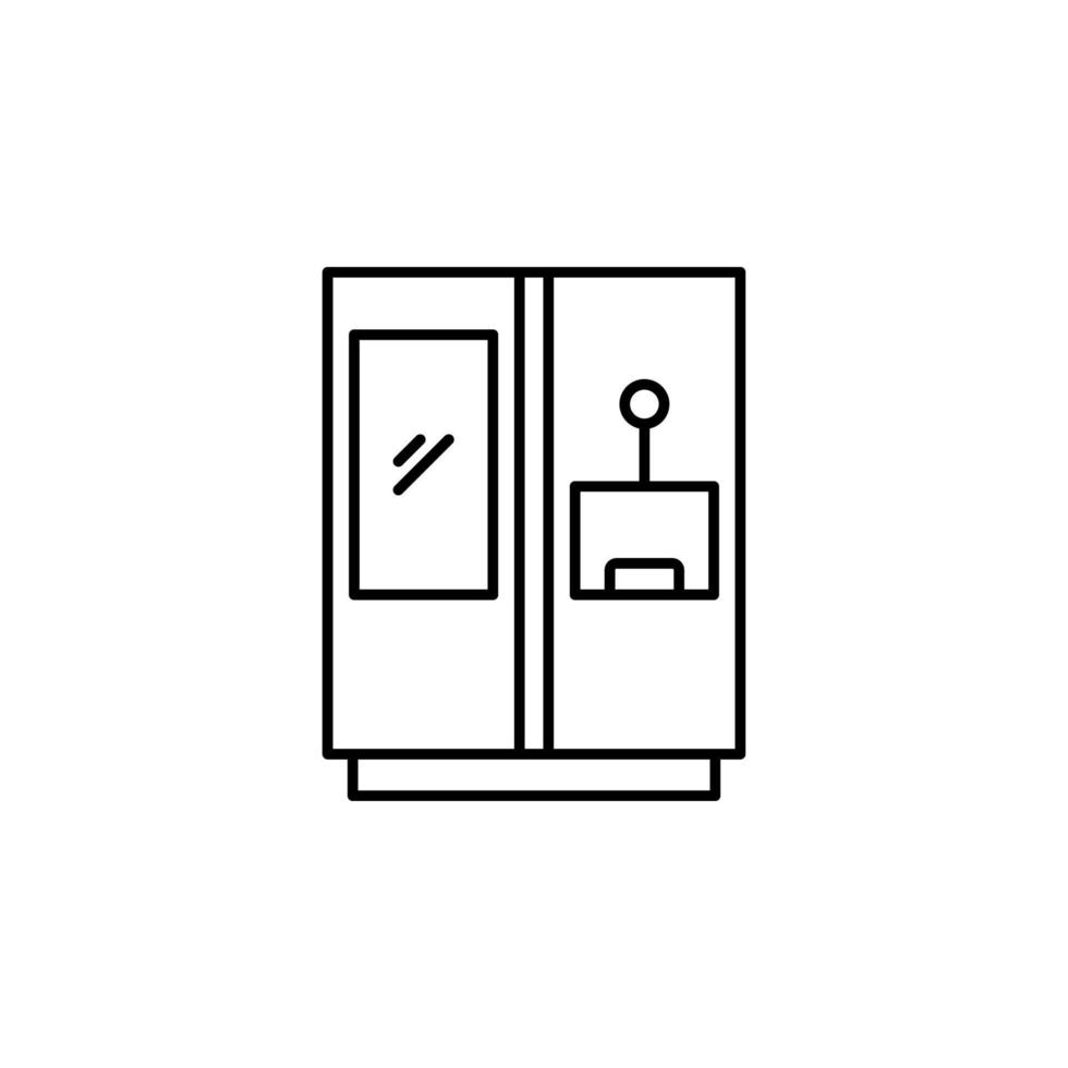 Smart fridge vector icon illustration