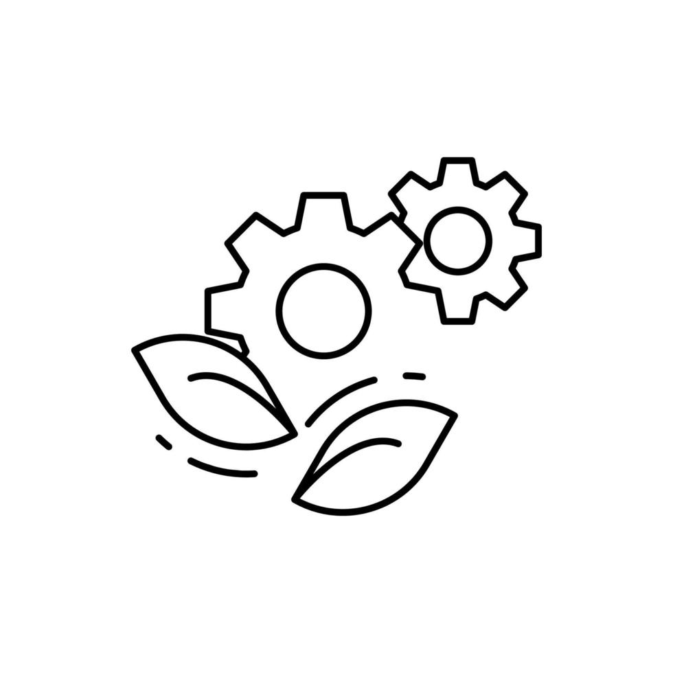 Gears, leafs vector icon illustration