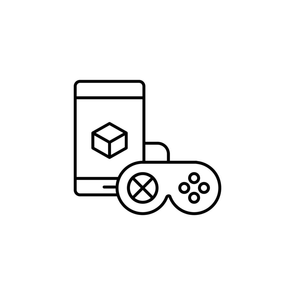 aumentado realidad, móvil, gamepad vector icono ilustración