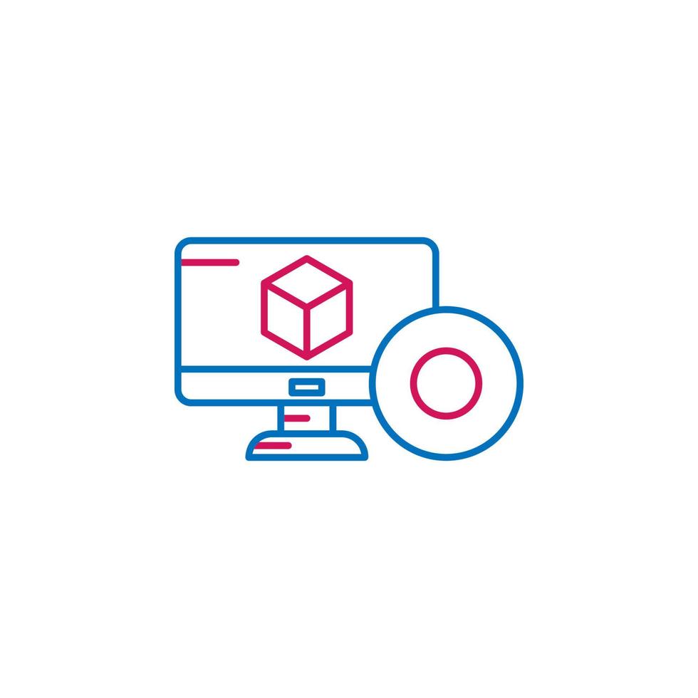 3D printing, 3d design vector icon illustration