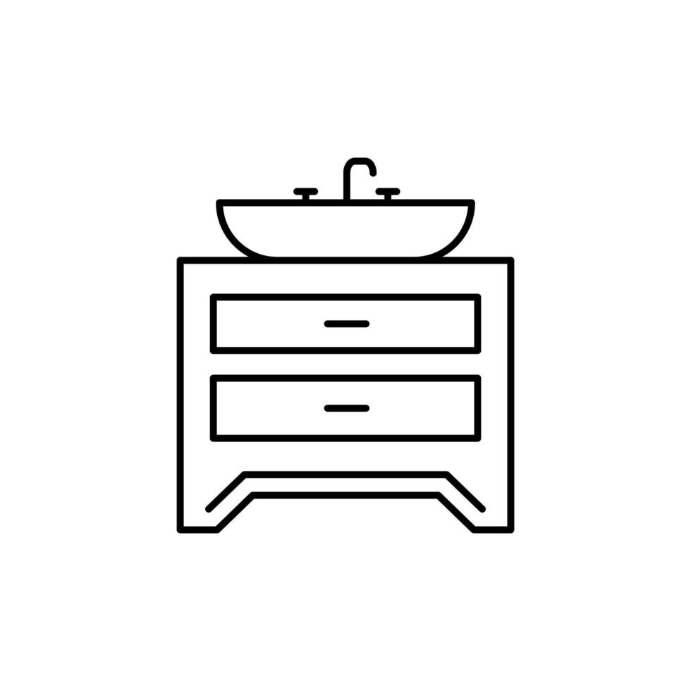 Washbasin, pedestal vector icon illustration