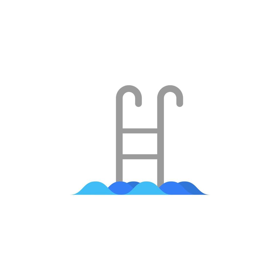 stairs to the pool flat vector icon illustration