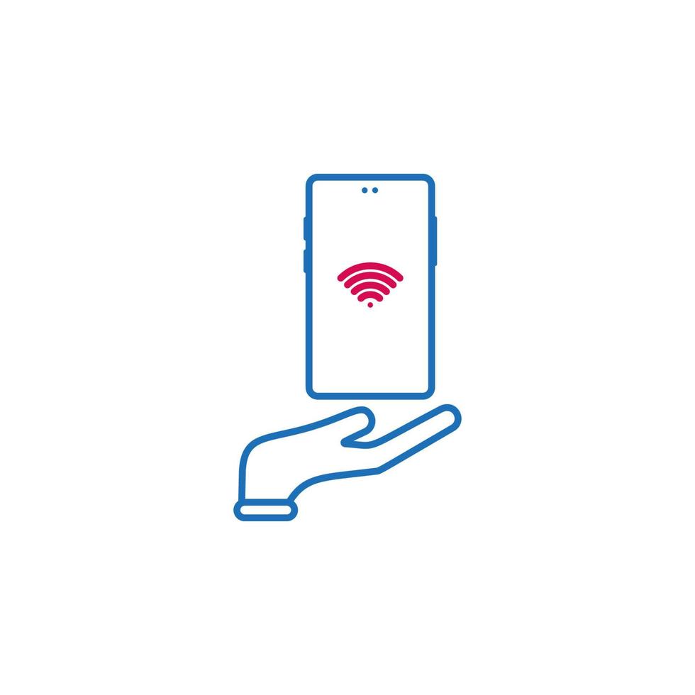 gift, phone, wi-fi vector icon illustration