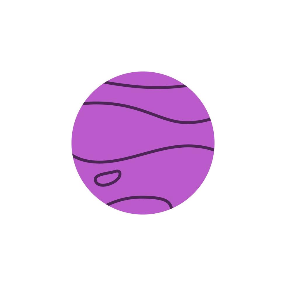 purple planet colored vector icon illustration