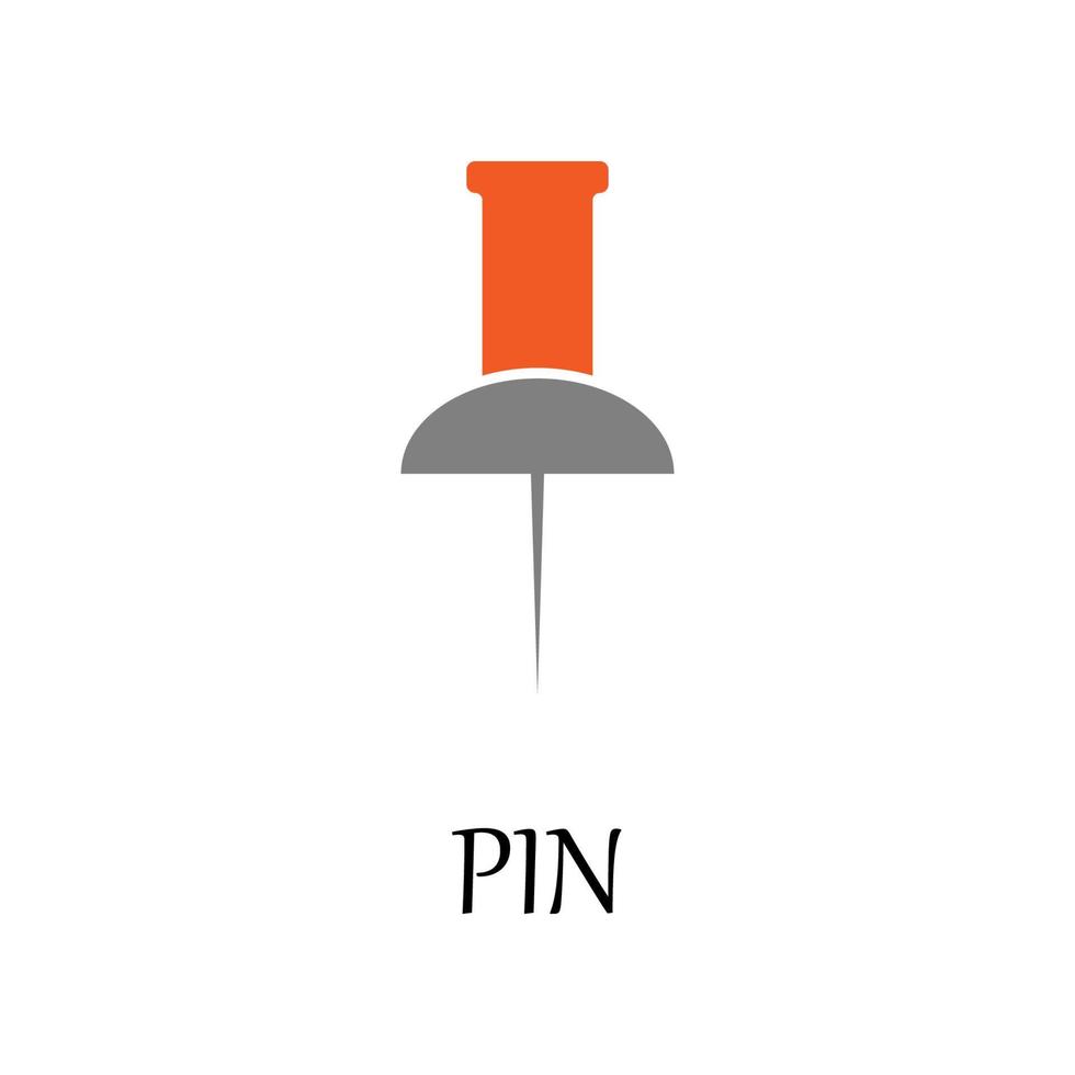 colored paper pin vector icon illustration