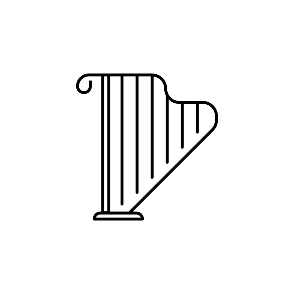 Patrick day, harp, instrument, orchestra, string vector icon illustration