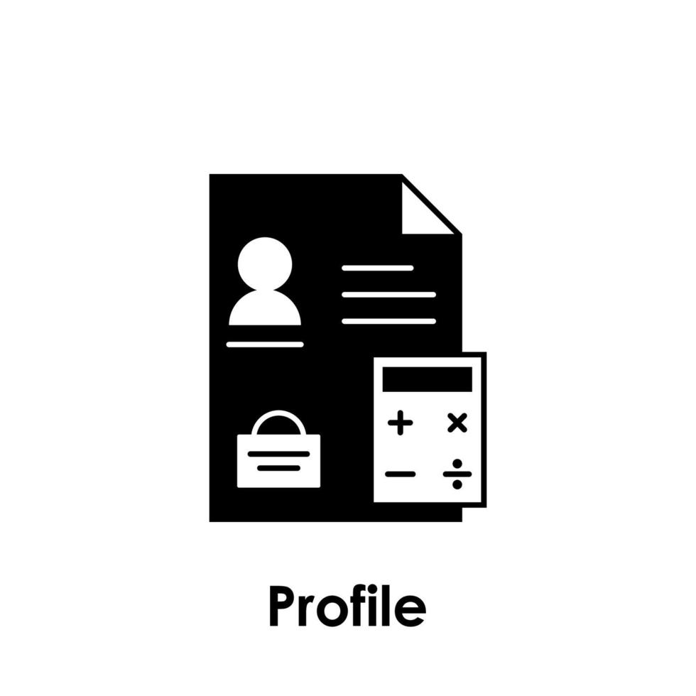 profile, user, cv vector icon illustration