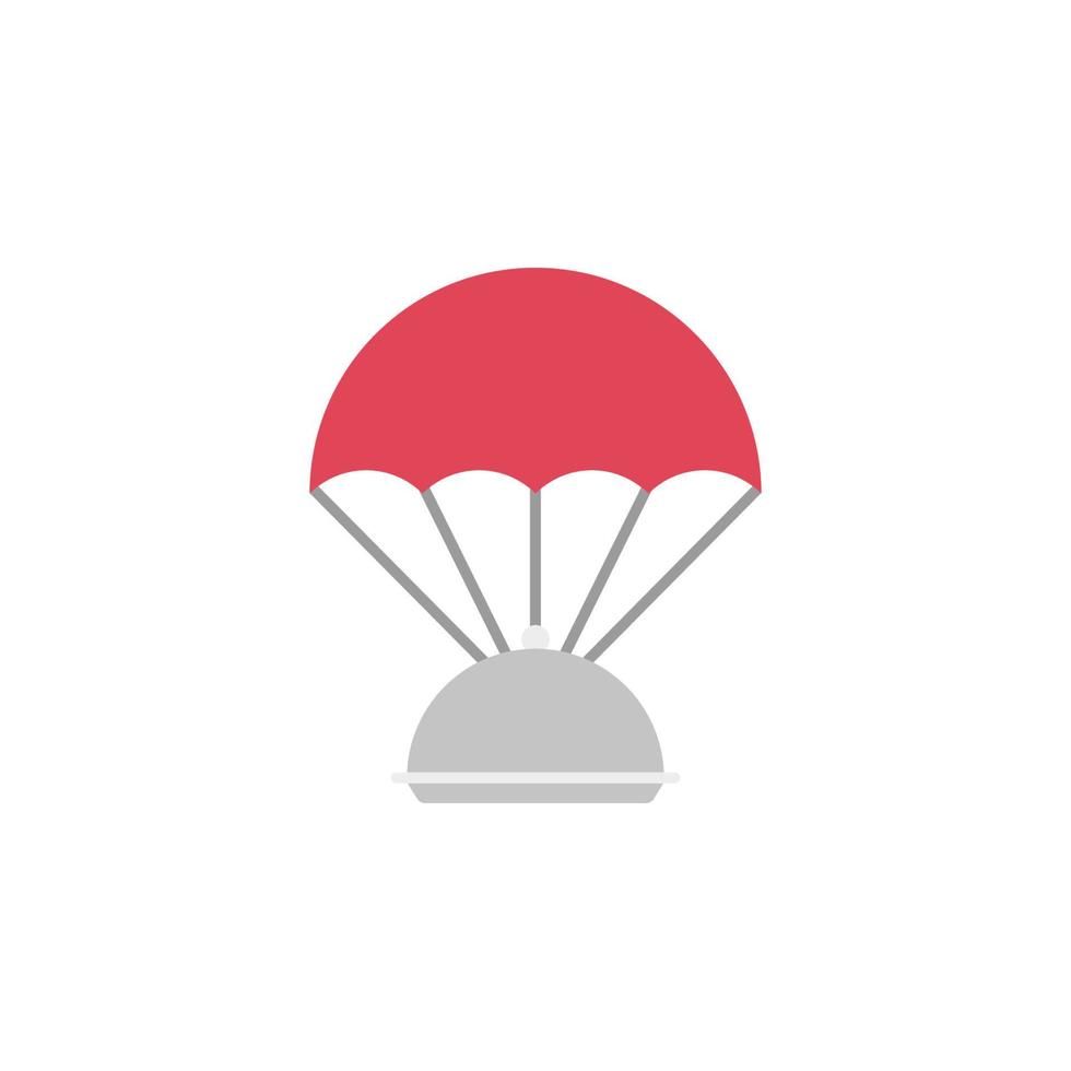 cloche, parachute color vector icon illustration
