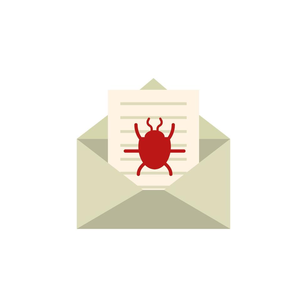 beetle in a letter vector icon illustration