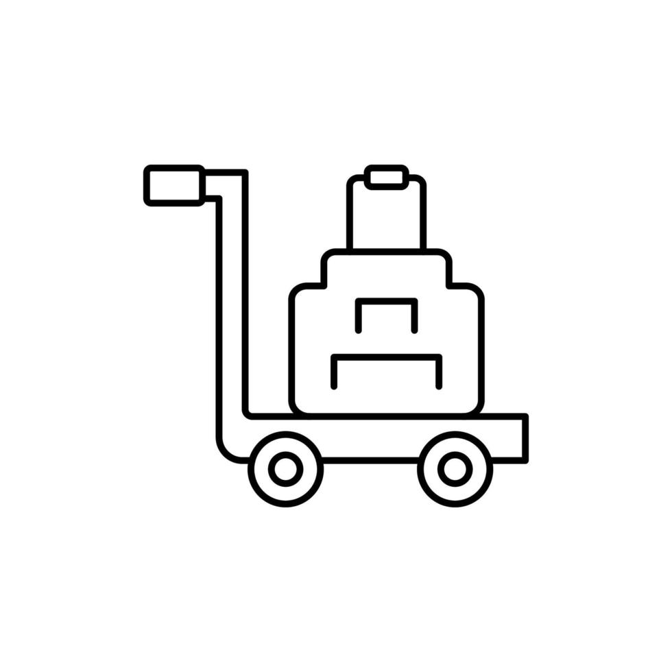 Luggage, cart, travel vector icon illustration