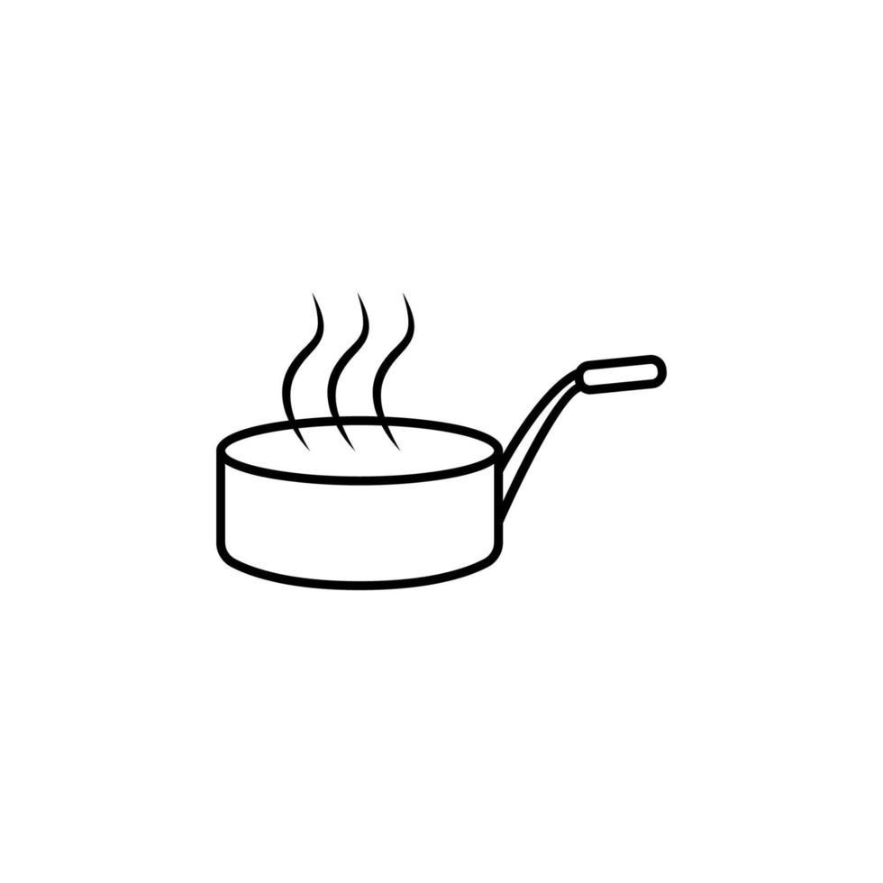 hot frying pan vector icon illustration