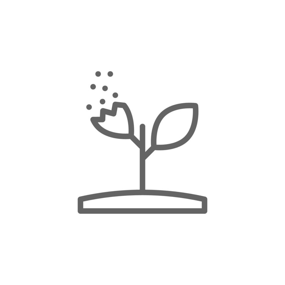 planta, contaminación línea vector icono ilustración