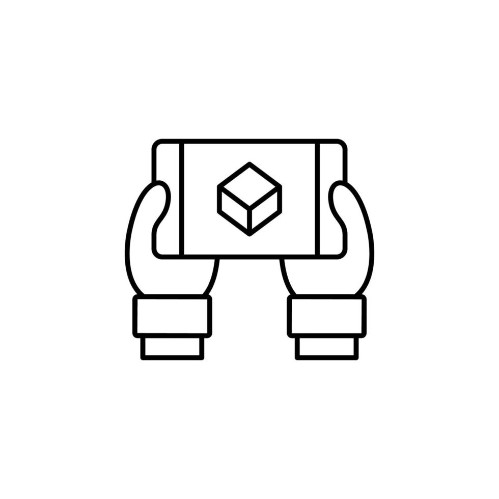 Augmented reality, arms, mobile vector icon illustration