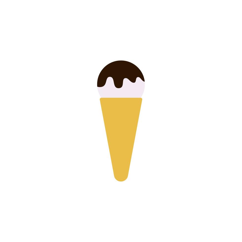 helado en un cuerno plano vector icono ilustración