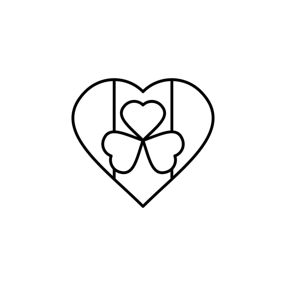 heart, Ireland, clover, flag vector icon illustration