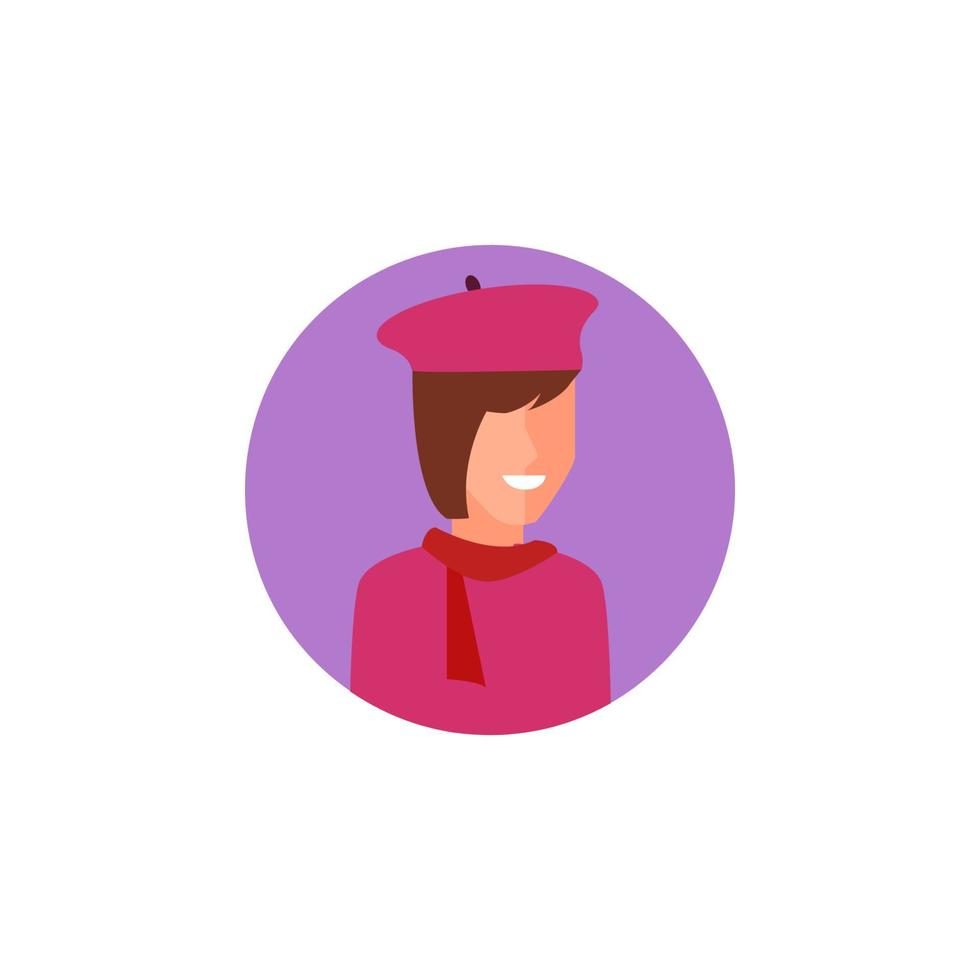 colored avatar of woman artist vector icon illustration
