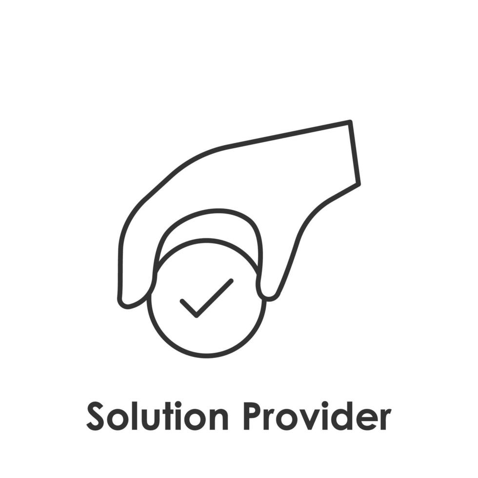 hand, check, solution provider vector icon illustration