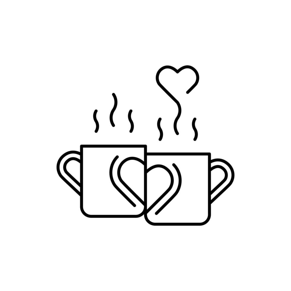 Paired glasses, heart, smoke, heart vector icon illustration