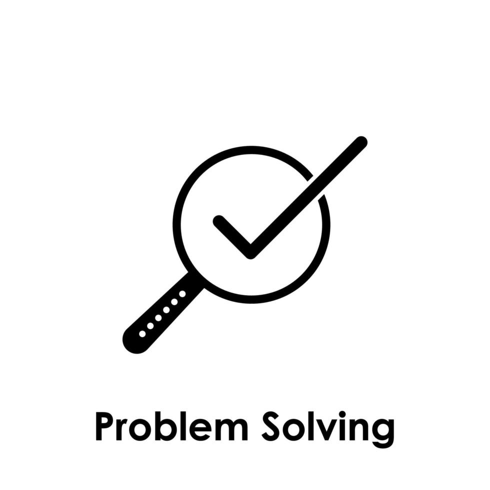 magnifier, check, problem solving vector icon illustration