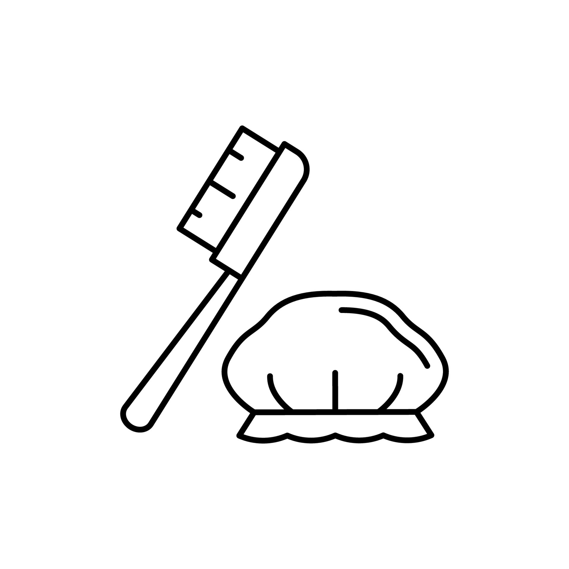 Shower cap, washcloth, brush vector icon illustration 23038568 Vector